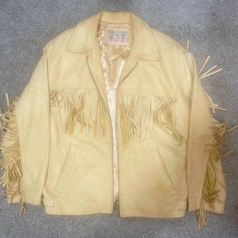 1990’s Vintage Red Sky Guess Leather Jacket